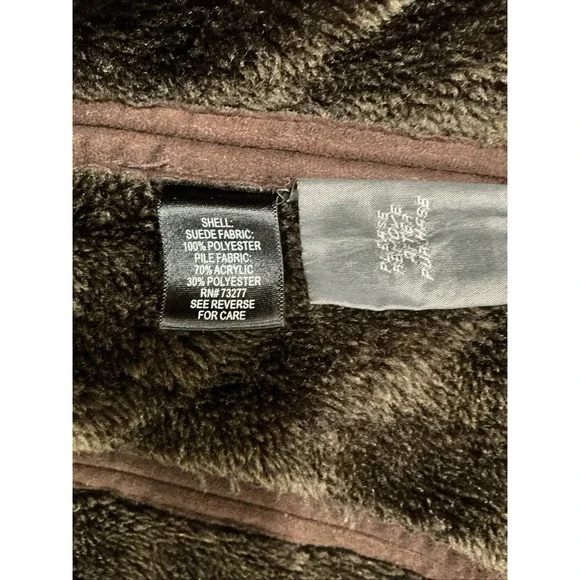 Faux Suede And Shearling Lined coat women Small, Dark Brown, Hooded, Classic - Picture 8 of 11